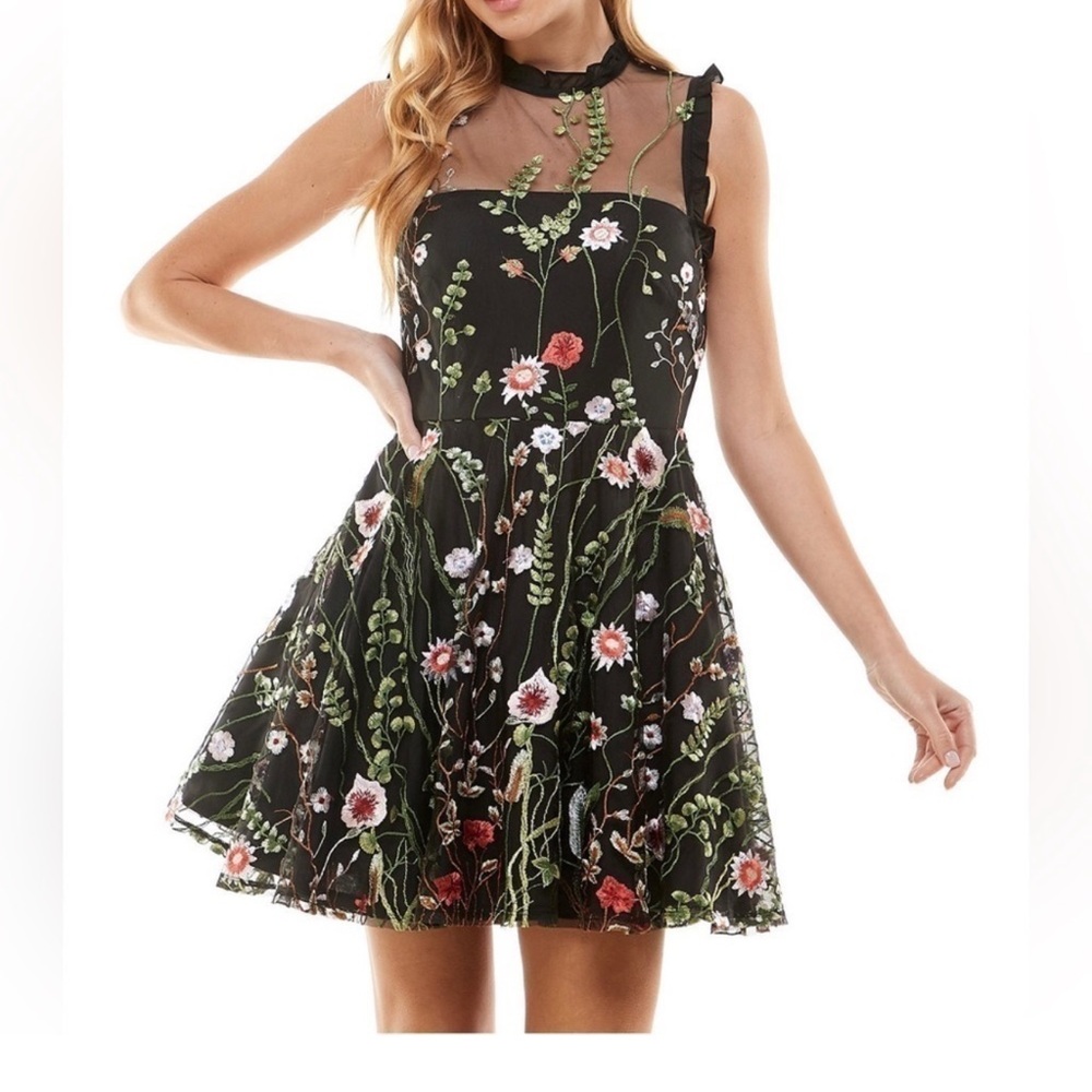 CITY STUDIO by Macy’s Juniors Floral Black Dress Size 3